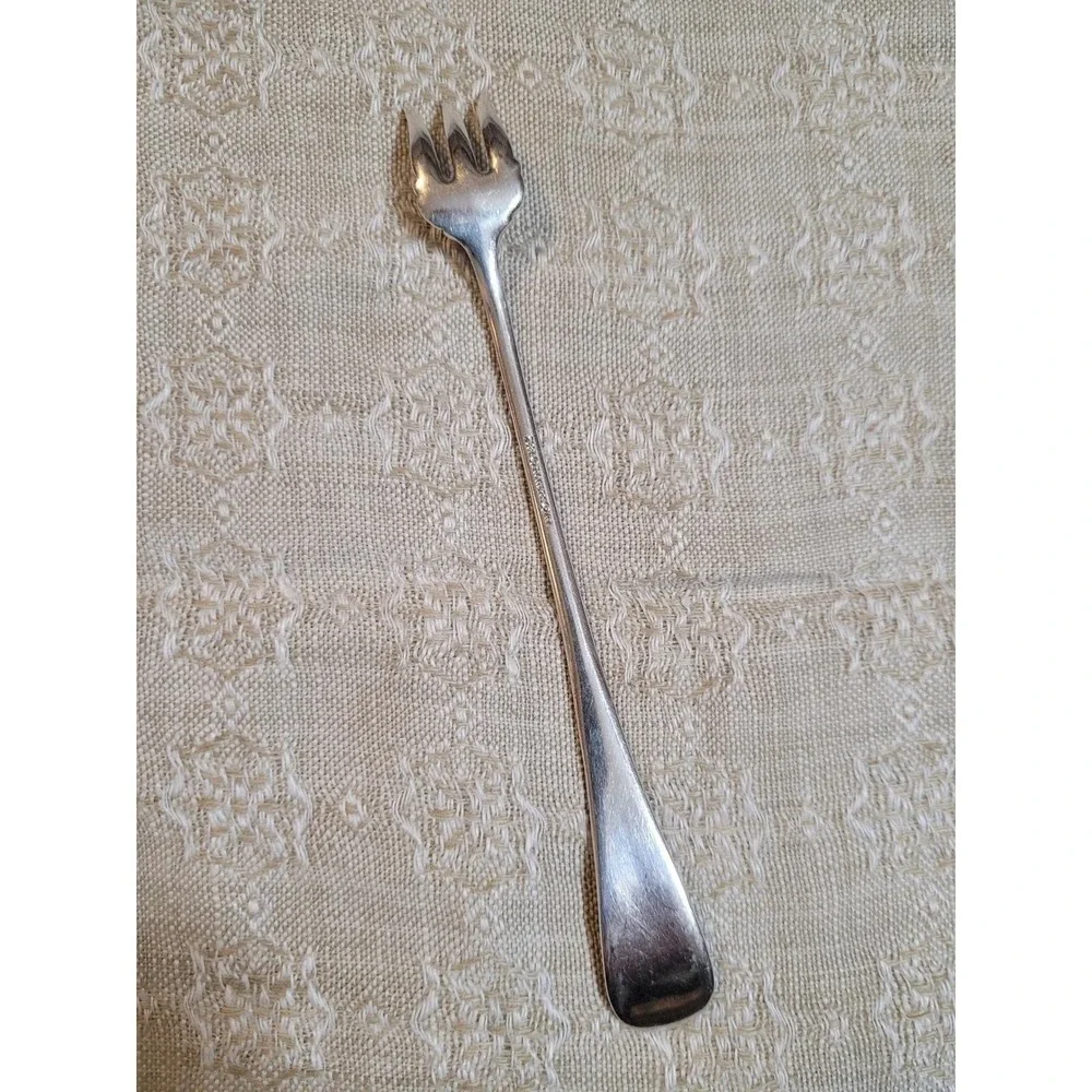 Antique‎ Victorian Sterling Silver 3-Prong Cocktail/Dessert Fork Beaded Edge